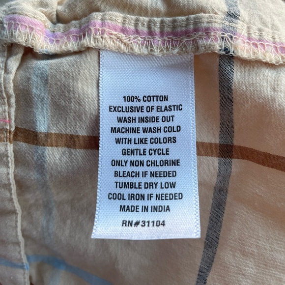 Crown & Ivy Smocked Prairie Maxi Dress Cotton Plaid XS Cottagecore boho coastal - Picture 3 of 6